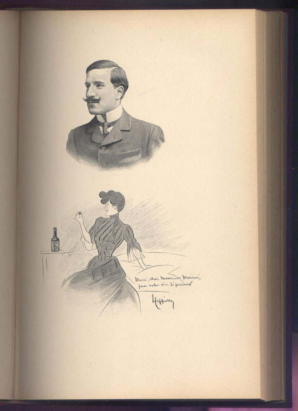 Leonetto Cappiello, portrait autographe et dessin, Album Mariani tome 8, reliure Editeur, 1903, Paris, en vente sur www.wanted-rare-books.com/angelo-mariani-vin-a-la-coca-du-perou.htm