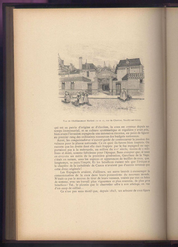 Vue des Etablissement Mariani à Paris, Album Mariani tome 7, reliure Editeur, 1902, Paris, en vente sur www.wanted-rare-books.com/angelo-mariani-vin-a-la-coca-du-perou.htm