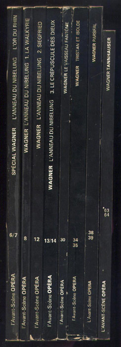 L'AVANT-SCENE OPERA, titre: l'or du Rhin,livre, la walkyrie, siegfried, le crepuscule des dieux, le vaisseau fantome, tristan et isolde,  parsifal, tannhauser, Editions: Premières Loges en  8 volumes, editions originales en TBE voir scan, livre en vente sur www.wanted-rare-books.com/wagner-richard-tetralogie-l-anneau-du-nibelung-vaisseau-fantome-tristan-isolde-parsifal-tannhauser-avant-scene-opera-livre.htm